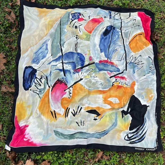 Accessories - Wassily‎ Kandinsky Composition VIII Handpainted Scarf - 100% Silk